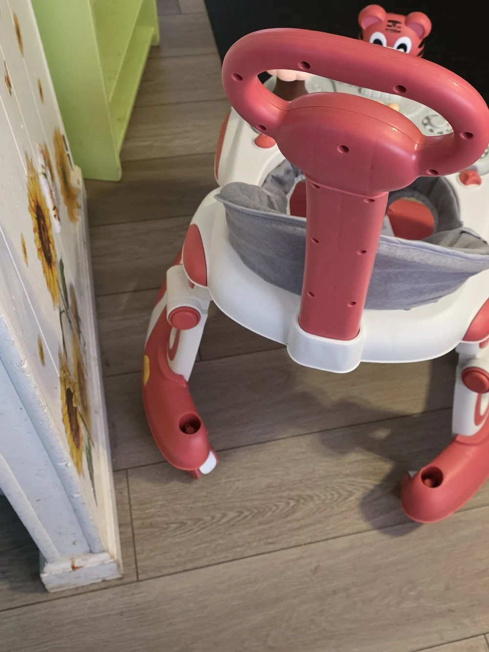 Kids Red and Gray Toddler Walker with Interactive Toys